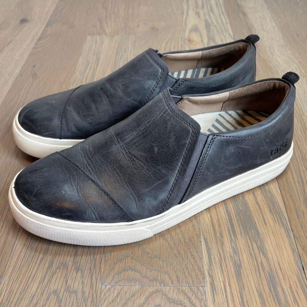 Taos Twin Gore Lux Leather Comfort Sneakers Slip On Steel Gray Womens 10 - Picture 2 of 11